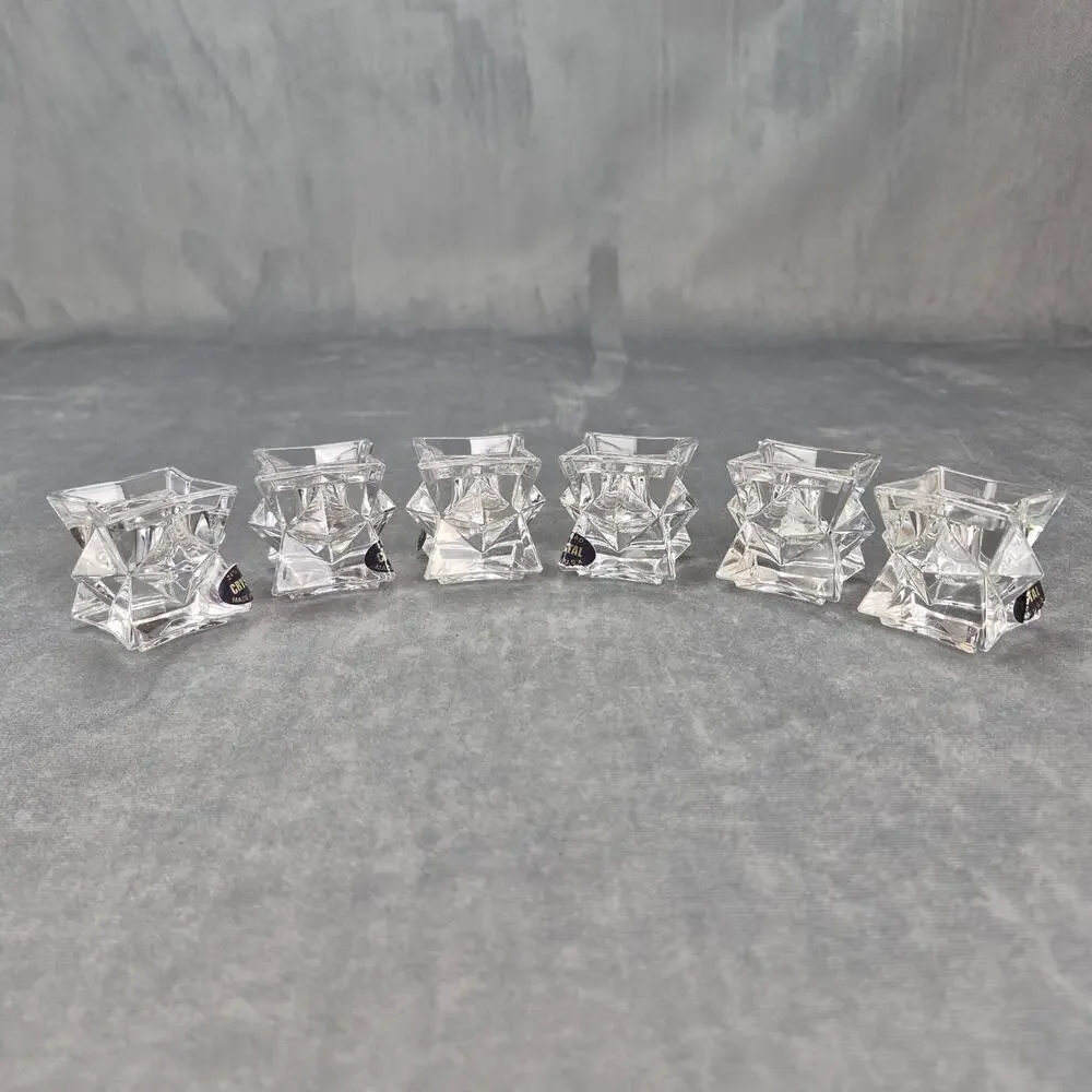 Deplomb Lot of 6 24% Lead Crystal Candle 2